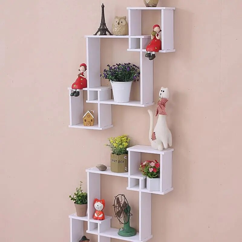 DIY Intersecting Square Shelves