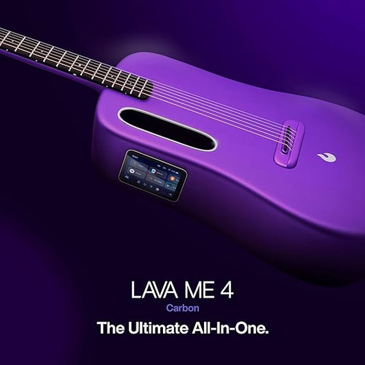 LAVA ME 4 Carbon Fiber Unibody Acoustic Smart Guitar 3.5 inch Touchscreen With Charging Dock And Carrying Case
