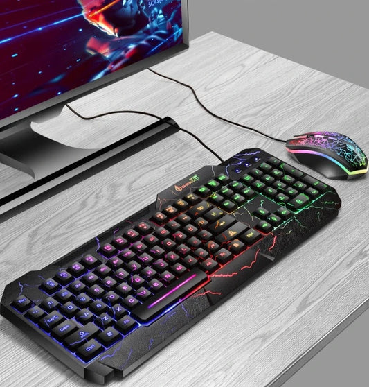 Gaming Keyboard And Gaming Mouse Combo Set Backlit RGB 7 Colors